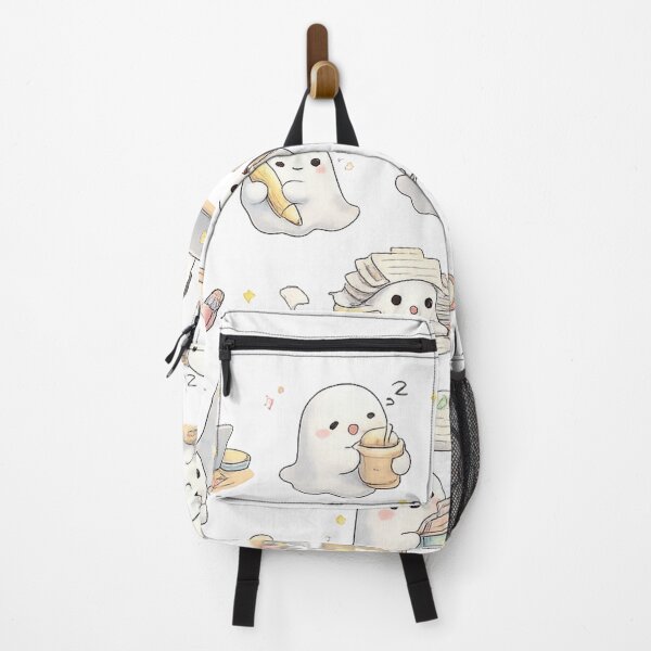 Item preview, Cute Kawaii Working Ghost Office Laptop Desk Aesthetic designed and sold by Rehnair.