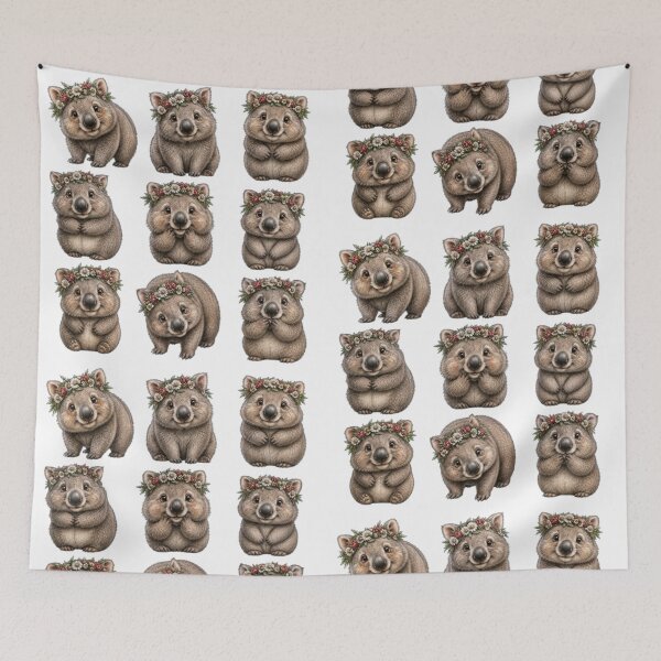 Item preview,  You’ll Fall in Love with 9 Cute Wombats designed and sold by BRETT'S ART STUDIO.