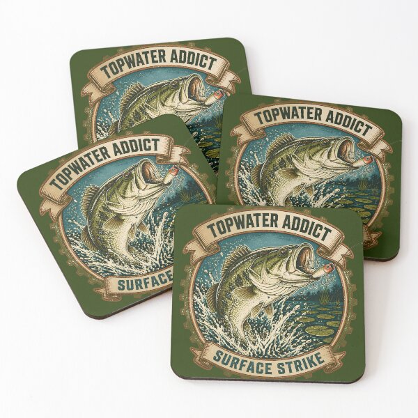 Item preview, Topwater Addict Bass Fishing - Vintage Surface Strike Emblem designed and sold by ThirdShiftLab.
