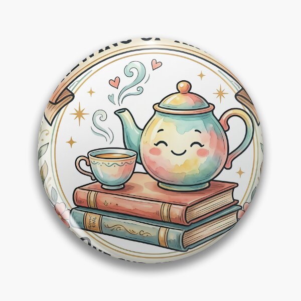 Item preview, Brewing Up Kindness Tea Books Cottagecore Vintage Tee designed and sold by SivaStudios.
