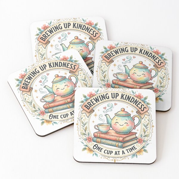 Item preview, Brewing Up Kindness Tea Books Cottagecore Vintage Tee designed and sold by SivaStudios.