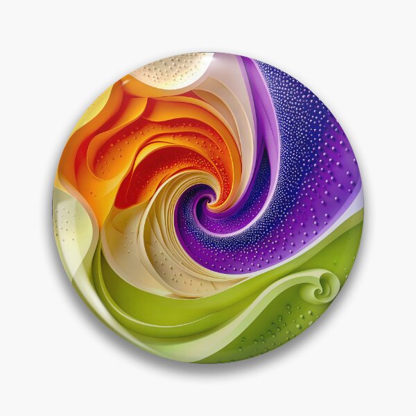 Item preview, Colorful Spiral Abstraction in Purple Orange Green designed and sold by Vicky Brago-Mitchell®.