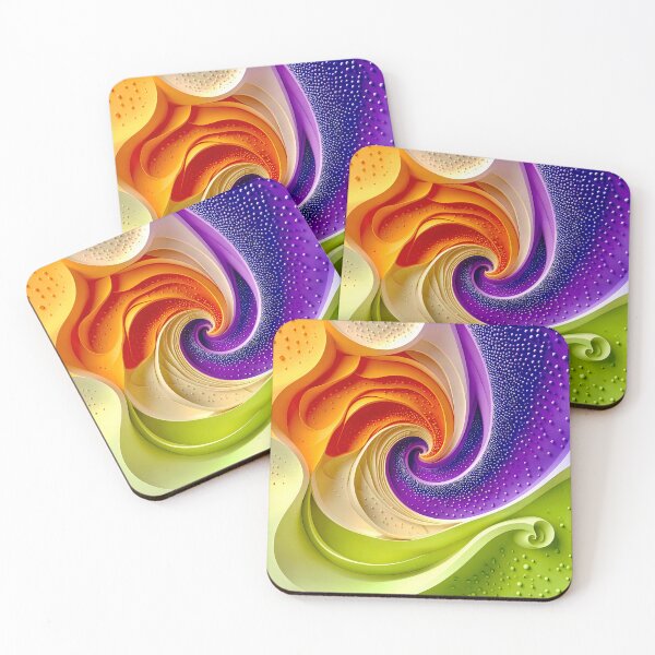 Item preview, Colorful Spiral Abstraction in Purple Orange Green designed and sold by Vicky Brago-Mitchell®.