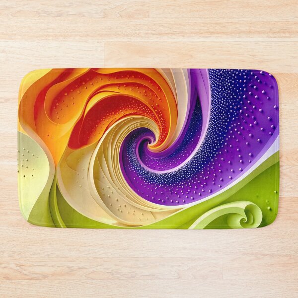 Item preview, Colorful Spiral Abstraction in Purple Orange Green designed and sold by Vicky Brago-Mitchell®.