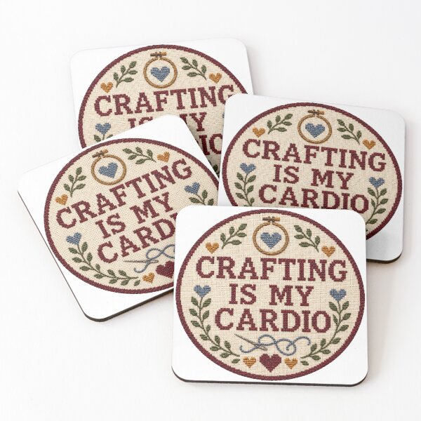 Item preview, Crafting Is My Cardio – Funny Embroidery and Needlepoint Quote designed and sold by Tobull.
