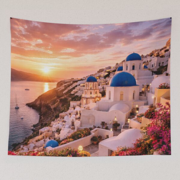 Item preview, Mediterranean Cliffside Village at Sunset designed and sold by Yomere.
