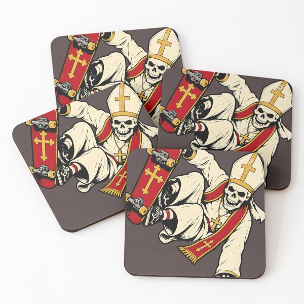 Item preview, Skateboarding Skeleton Pope – Retro Skate Punk Art designed and sold by obstinator.