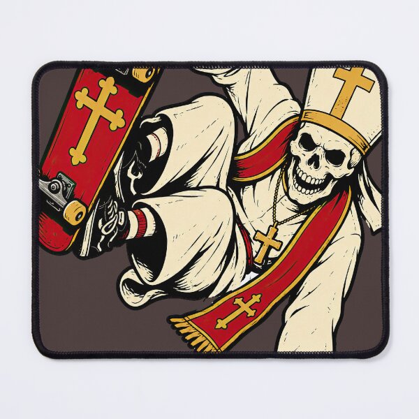 Item preview, Skateboarding Skeleton Pope – Retro Skate Punk Art designed and sold by obstinator.