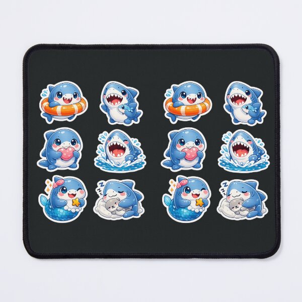 Item preview, Cute Kawaii Shark Sticker Pack | Adorable Chibi Ocean Animal Sticker Sheet designed and sold by KrishAuraa.