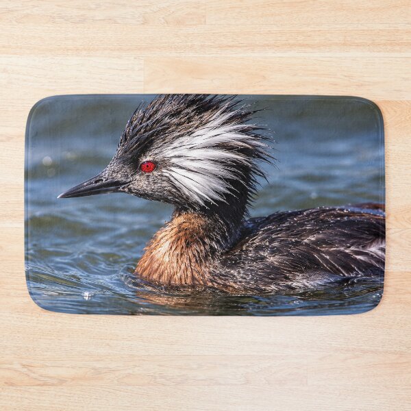 Item preview, White Tufted Grebe with Red Eye (AI) designed and sold by nikkolaus.
