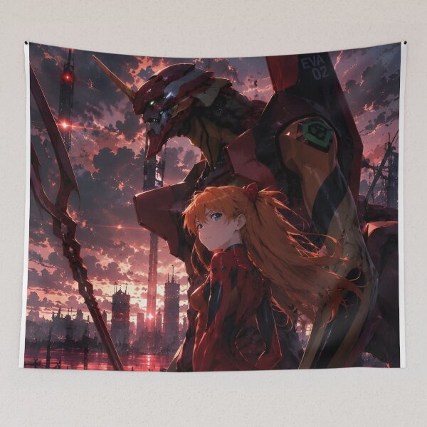 Item preview, Crimson Mecha Guardian – Red Haired Pilot in a Post Apocalyptic City designed and sold by Dyan4.