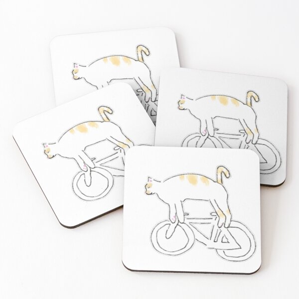 Item preview, Cute Cat Riding Bicycle Cycling Kitten Art designed and sold by raun.draw.