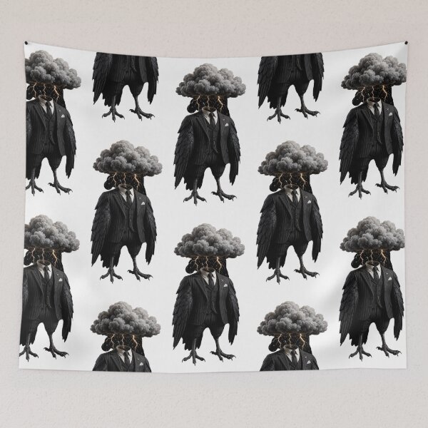 Item preview, Dark Raven Storm Cloud Suit Gothic Surreal Art designed and sold by Bhinfy.