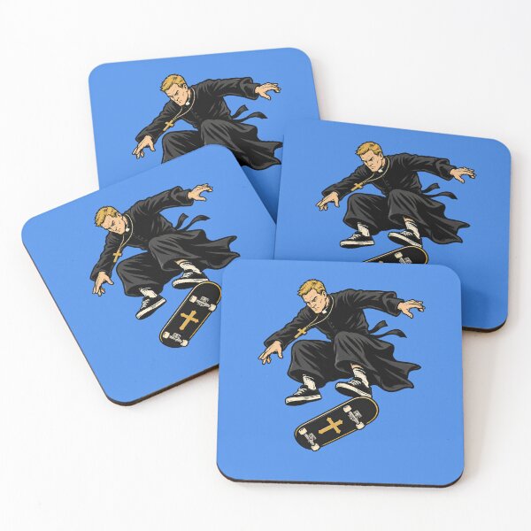 Item preview, Skateboarding Priest – Retro Skate Punk Cartoon designed and sold by obstinator.