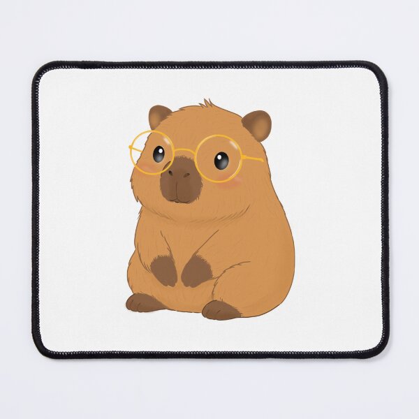 Item preview, Cute Capybara with Glasses | Kawaii Sitting Capybara designed and sold by FennyWijayaMomo.