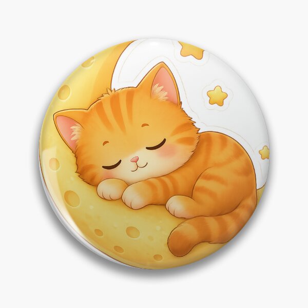 Item preview, Cute Kawaii Orange Cat Sleeping on Moon designed and sold by Vedaganga4517.