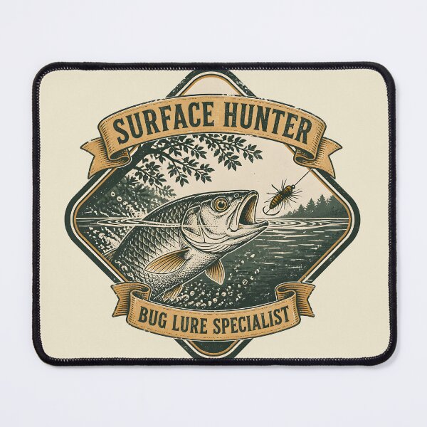 Item preview, Surface Hunter Chub Fishing - Vintage Bug Lure Emblem designed and sold by ThirdShiftLab.