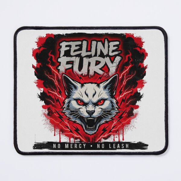 Item preview, Feline Fury No Mercy No Leash Aggressive Cat Heavy Metal Graphic designed and sold by Enea Kelo.