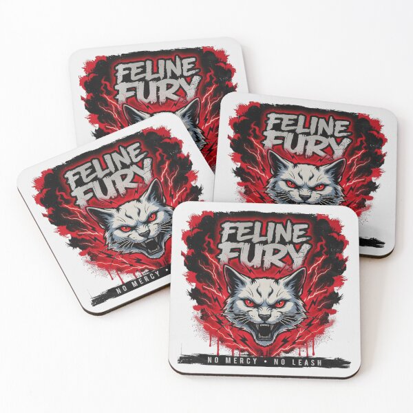 Item preview, Feline Fury No Mercy No Leash Aggressive Cat Heavy Metal Graphic designed and sold by Enea Kelo.