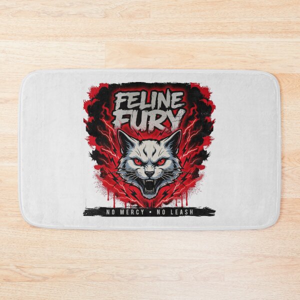 Item preview, Feline Fury No Mercy No Leash Aggressive Cat Heavy Metal Graphic designed and sold by Enea Kelo.