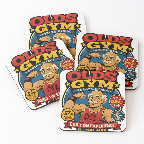 Item preview, Olds Gym – Funny Senior Bodybuilder Retro Japanese Gym Art designed and sold by obstinator.