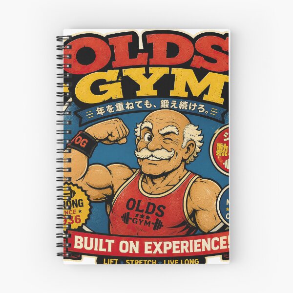 Item preview, Olds Gym – Funny Senior Bodybuilder Retro Japanese Gym Art designed and sold by obstinator.