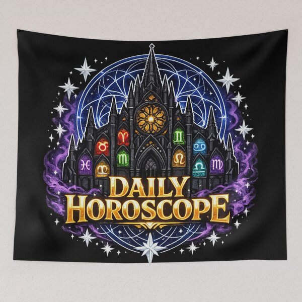 Item preview, Gothic Zodiac Castle Daily Horoscope Astrology Fantasy Design designed and sold by irfanshikh.