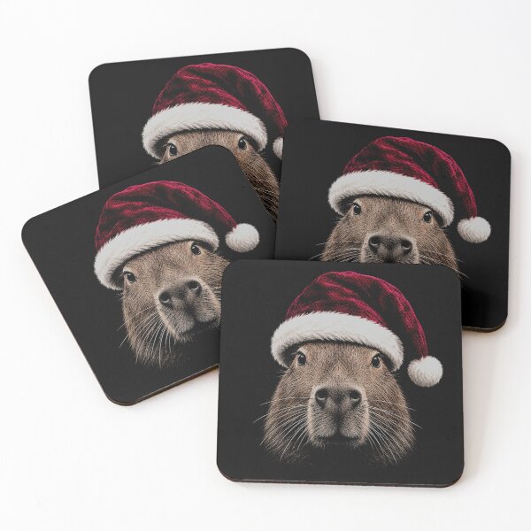 Item preview, Cute Capybara in Santa Hat-Merry Christmas Capybara designed and sold by SOUFIANE1991.