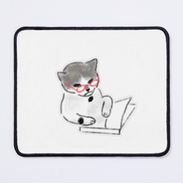 Item preview, Cute Cat Reading Book Cat With Glasses Art designed and sold by raun.draw.