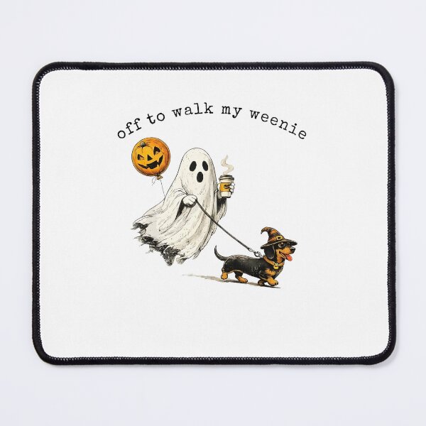 Item preview, Off To Walk Weenie Halloween Ghost Dachshund designed and sold by cosettacir6382.
