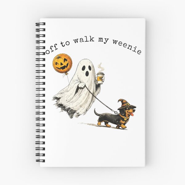 Item preview, Off To Walk Weenie Halloween Ghost Dachshund designed and sold by cosettacir6382.
