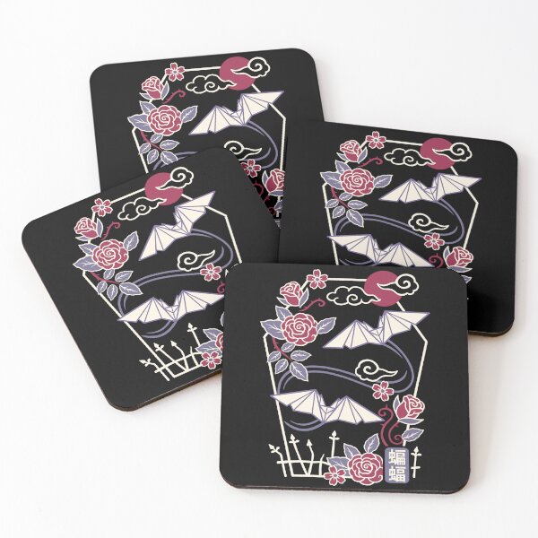 Item preview, Gothic Cemetery Origami Bats - Japanese Halloween Coffin Geometric Art designed and sold by NemiMakeit.