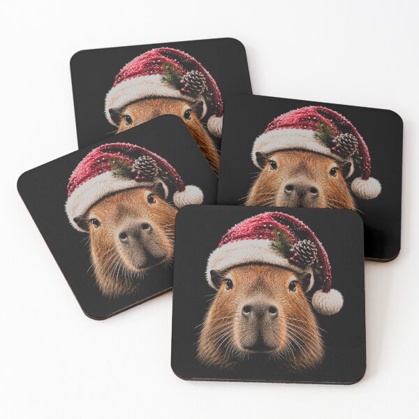 Item preview,  Cute Capybara in Santa Hat-Merry Christmas Capybara designed and sold by SOUFIANE1991.