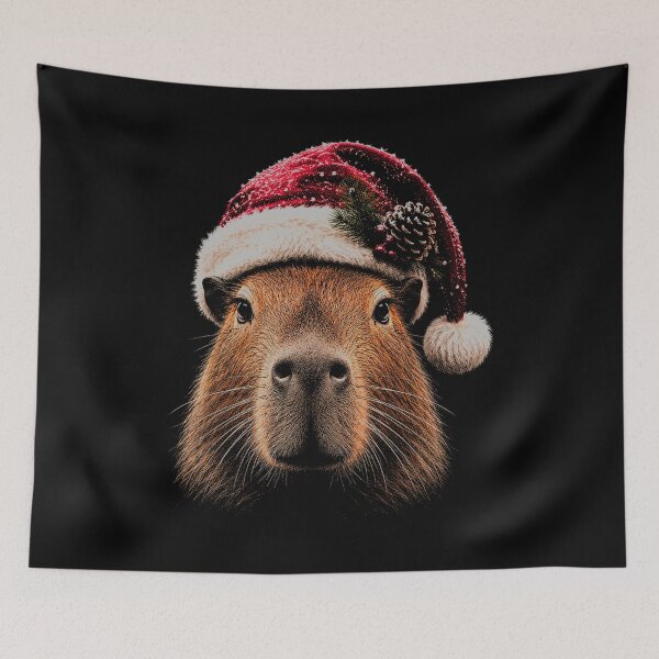 Item preview,  Cute Capybara in Santa Hat-Merry Christmas Capybara designed and sold by SOUFIANE1991.