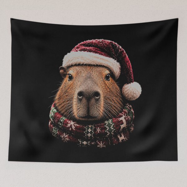 Item preview,  Cute Capybara in Santa Hat-Merry Christmas Capybara designed and sold by SOUFIANE1991.