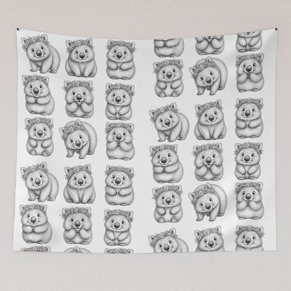 Item preview,  9 Quirkiest, Fluffiest Wombats designed and sold by BRETT'S ART STUDIO.