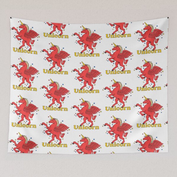 Item preview, Retro Red Winged Unicorn Illustration designed and sold by TeewyldStores.