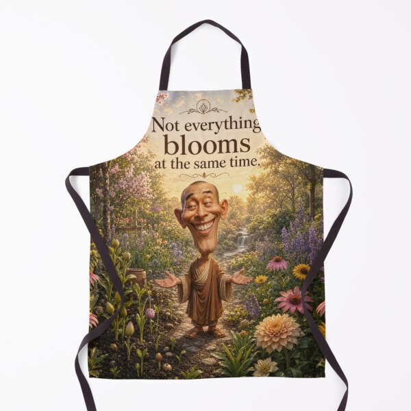 Item preview, Time To Bloom Happy Monk In Wildflower Garden designed and sold by The Brother Wu Collection.