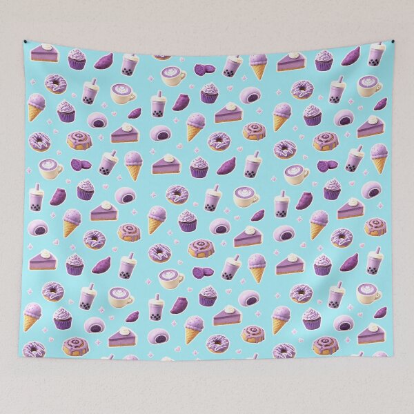 Item preview, Ube Dessert Pattern Cute Purple Yam Treats and Drinks designed and sold by merchxwear.