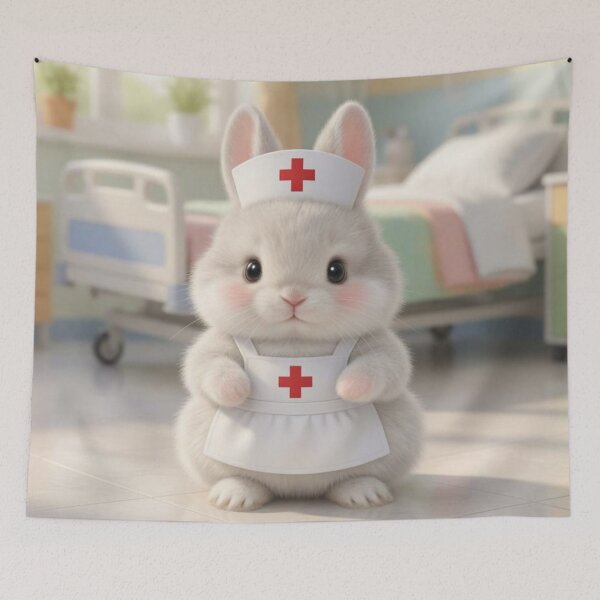 Item preview, Adorable Bunny Nurse — Hospital Care & Get Well Soon Art designed and sold by lovelistivkaa.