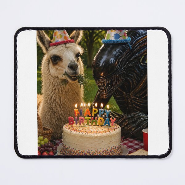 Item preview, Xenomorph predator alien terminator llama picnic llamas animal pet nature meme memes funny parody christmas birthday designed and sold by CheeseBlueprint.