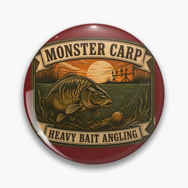 Item preview, Monster Carp Angling - Vintage Heavy Bait Carp Emblem designed and sold by ThirdShiftLab.