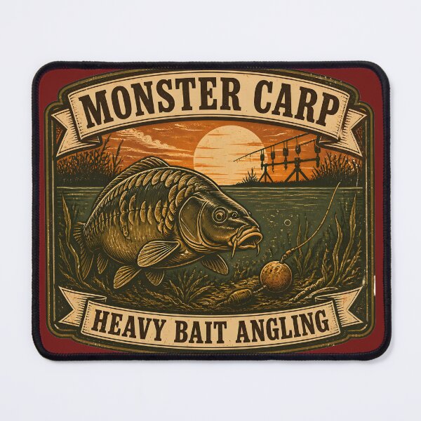 Item preview, Monster Carp Angling - Vintage Heavy Bait Carp Emblem designed and sold by ThirdShiftLab.