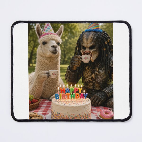 Item preview, Predator Xenomorph alien terminator llama picnic llamas animal pet nature meme memes funny parody christmas birthday designed and sold by CheeseBlueprint.