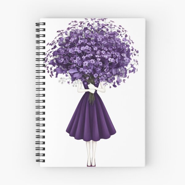 Item preview, Mor Çiçek Buketli Zarif Kadın İllüstrasyonu – Dijital Baskı / Poster, Minimalist ve Estetik Duvar Dekoru, Zahhō Art Co designed and sold by Zahho.