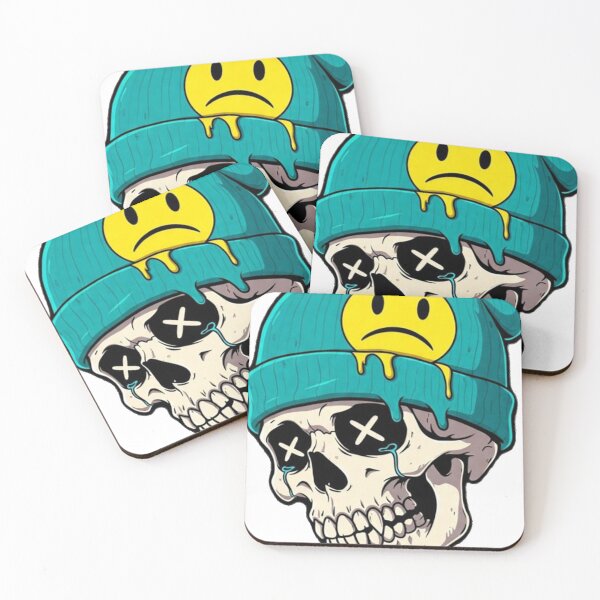 Item preview, Sad Skull Mushroom Hat | Melting Smiley Skull Cartoon | Alternative Gothic Mushroom Art designed and sold by Roni554.