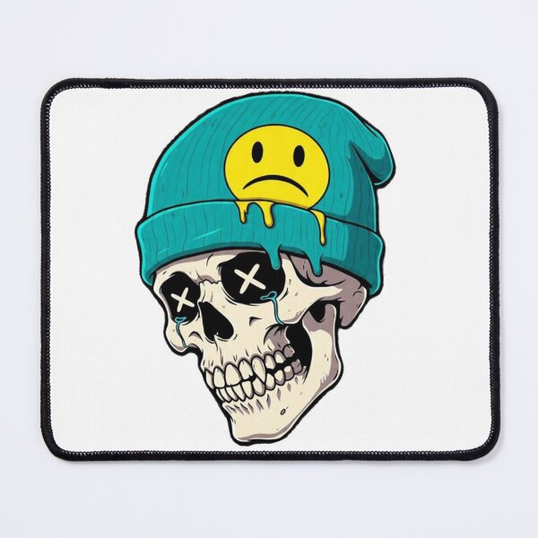 Item preview, Sad Skull Mushroom Hat | Melting Smiley Skull Cartoon | Alternative Gothic Mushroom Art designed and sold by Roni554.