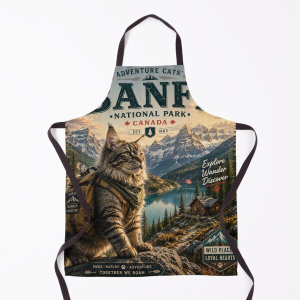 Item preview, Maine Coon Banff National Park Canada Adventure Cats™ Vintage Mountain Travel Design designed and sold by TeeVibeHaus.