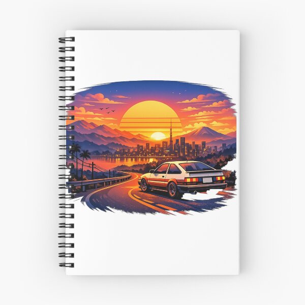Item preview, Retro Sunset Drive – Colorful JDM Streetwear T-Shirt designed and sold by LarkLeaf.