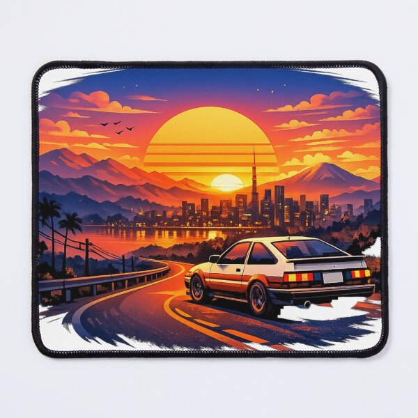 Item preview, Retro Sunset Drive – Colorful JDM Streetwear T-Shirt designed and sold by LarkLeaf.
